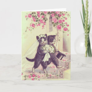 Carte Mariage Chats Blank personnalisable
