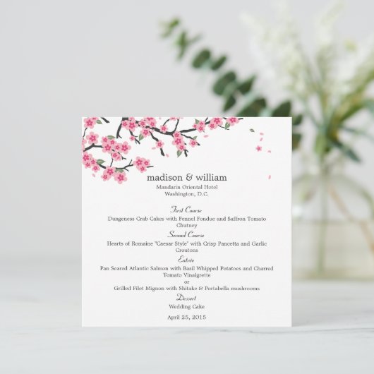 Carte Mariage Cherry Blossoms (Debout devant)