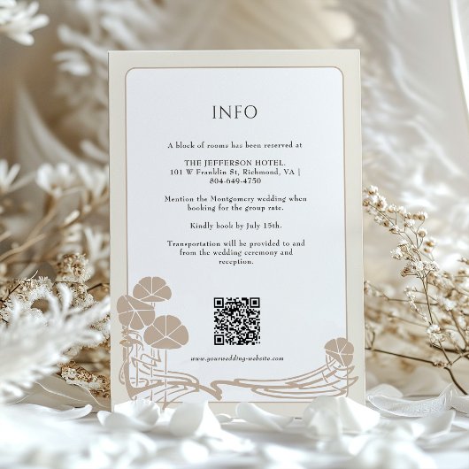 Carte Mariage Chic Botanical Cream Info