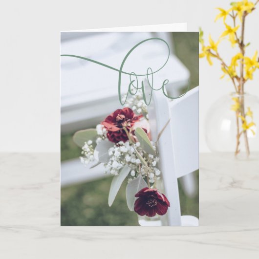 Carte Mariage Chic "Heureux d'avoir toujours après (Fleur jaune)