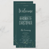 Carte Mariage Chic Moderne Élégant Vert Émeraude Simple (Devant / Derrière)