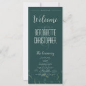Carte Mariage Chic Moderne Élégant Vert Émeraude Simple (Devant)