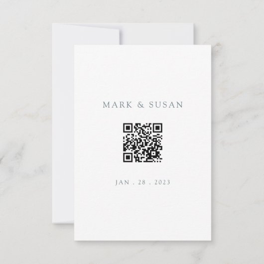 Carte Mariage chinois moderne RSVP avec code QR (Dos)