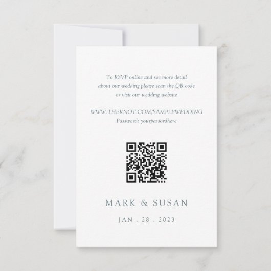 Carte Mariage chinois moderne RSVP avec code QR (Dos)