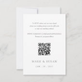 Carte Mariage chinois moderne RSVP avec QR Code (rouge) (Dos)