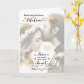 Carte Mariage chrétien Félicitations Mariée et Groom (Fleur jaune)