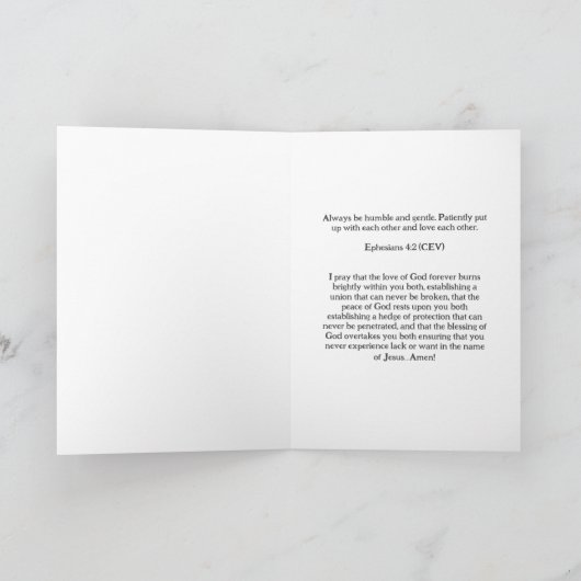 Carte Mariage chrétienne (Intérieur)