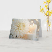 Carte Mariage Chrysanthemum Fleur et bougies (Fleur jaune)