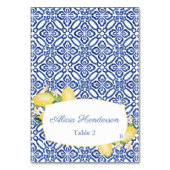 Carte Mariage Citron bleu Sicilien Carreaux (Par défaut)