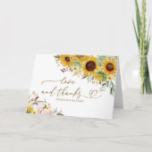 Carte Mariage Citrouille de tournesol Merci (Devant)