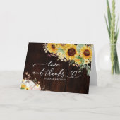 Carte Mariage Citrouille de tournesol Merci (Devant)