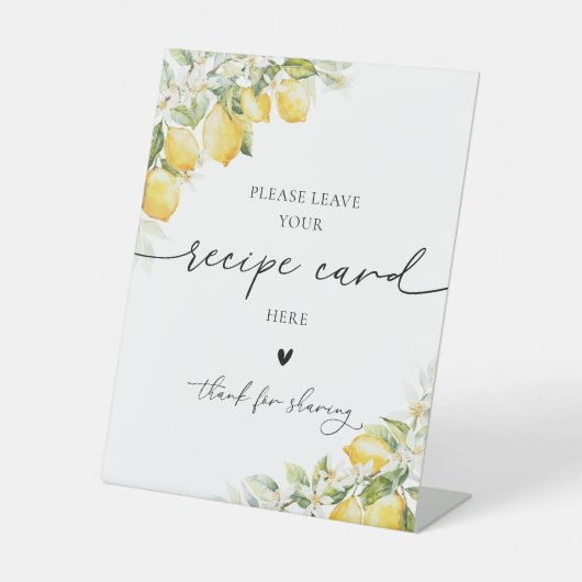 Carte Mariage Citrus citron - Panneau de recette (Recto)