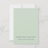 Carte Mariage classique élégante Sage Green (Dos)