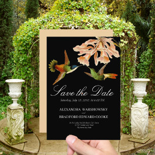 Carte Mariage Colibri Blush Rose Lily Noir