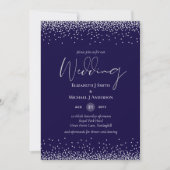 Carte Mariage Confetti bleu marine (Devant)