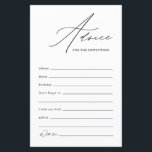 Carte mariage Conseils & Voeux Pour Les Jeunes Mar<br><div class="desc">Vous cherchez une carte simple et élégante de conseils de mariage pour présenter vos souhaits de bien-être au couple marié? Ne cherchez pas plus loin que notre carte de conseil et de souhaits Mariages pour les jeunes mariés. Cette carte minimaliste et moderne présente une typographie de script de calligraphie manuscrite...</div>