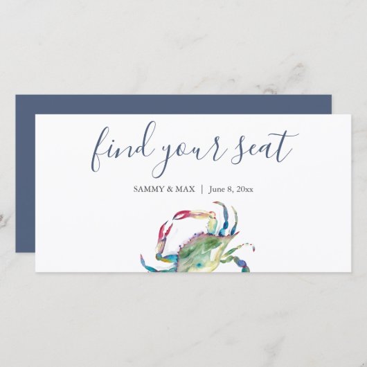 Carte Mariage Côtier Trouvez Votre Siège Signal (Devant / Derrière)