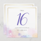 Carte Mariage couleur aquarelle (Devant / Derrière)