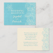 Carte mariage couleur crème bleue (Devant / Derrière)