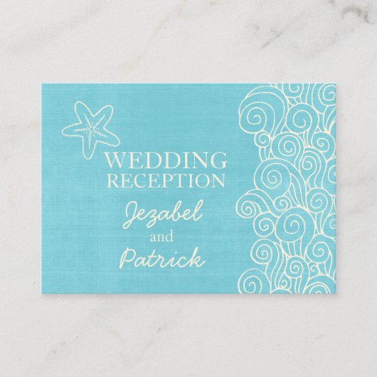 Carte mariage couleur crème bleue (Devant)