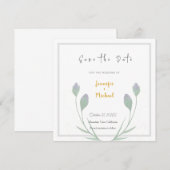 Carte Mariage couleur or Calligraphie Script Enregistrez (Devant / Derrière)