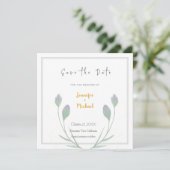 Carte Mariage couleur or Calligraphie Script Enregistrez (Debout devant)