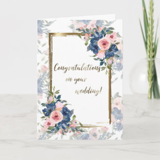 Carte Mariage couleur Watercolor Navy et Blush