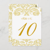 Carte Mariage damassé Gold Cream (Devant / Derrière)
