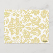 Carte Mariage damassé Gold Cream (Dos)