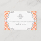 Carte mariage damassé grise, corail (Dos)