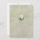 Carte Mariage dans les pins Vert et Or (Dos)