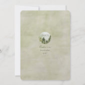 Carte Mariage dans les pins Vert et Or (Dos)