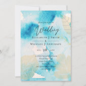 Carte MARIAGE d'aquarelle BUDGET Sea Glass Shades (Devant)