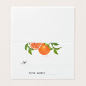 Carte mariage d'aquarelle d'agrumes orange (Outside Unfolded)