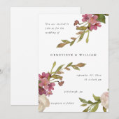 Carte Mariage d'aquarelle de jardin classique (Devant / Derrière)