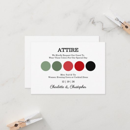 Carte Mariage d'aquarelle de Noël (Devant/Arrière en situation)