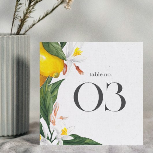 Carte Mariage d'aquarelle Fleur Blanche Citron N° tablea