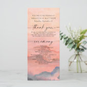 Carte Mariage d'aquarelle Sunset Mountain Rustic (Debout devant)