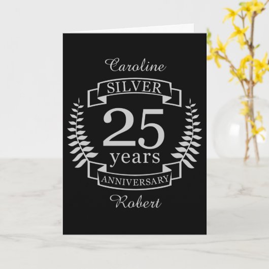 Carte Mariage d'argent 25 ans (Fleur jaune)