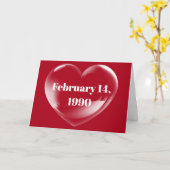 Carte Mariage Date dans Bubble Heart (Fleur jaune)