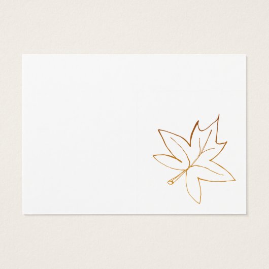 Carte Mariage de automne de bienfaisance Maple Lea (Dos)