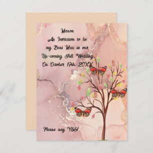 Carte Mariage de automne de demande Best Man