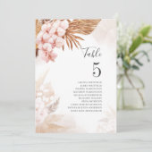 Carte Mariage de automne de laiton Pampas Numéro de tabl (Debout devant)