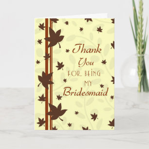 Carte mariage de automne Merci Bridesmaid