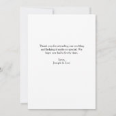 Carte Mariage de calligraphie de texte blanc simple Merc (Dos)