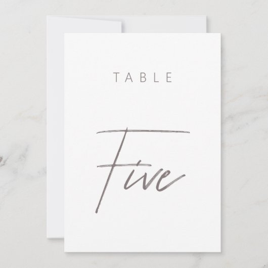 Carte Mariage de calligraphie moderne simple Numéro de t (Devant)