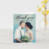 Carte Mariage de calligraphie Photo Note Merci (Fleur jaune)