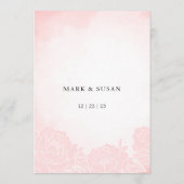 Carte Mariage de carte de siège Watercolor Peonies (Dos)
