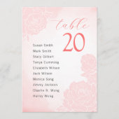 Carte Mariage de carte de siège Watercolor Peonies (Devant)