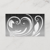 Carte Mariage de coeur à rayures noir et blanc (Dos)